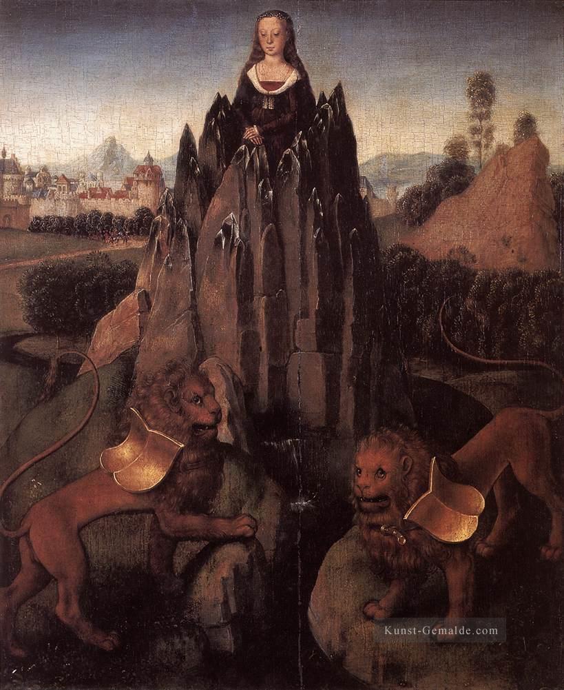 Allegorie mit einer Jungfrau 1479 Niederländische Hans Memling Ölgemälde